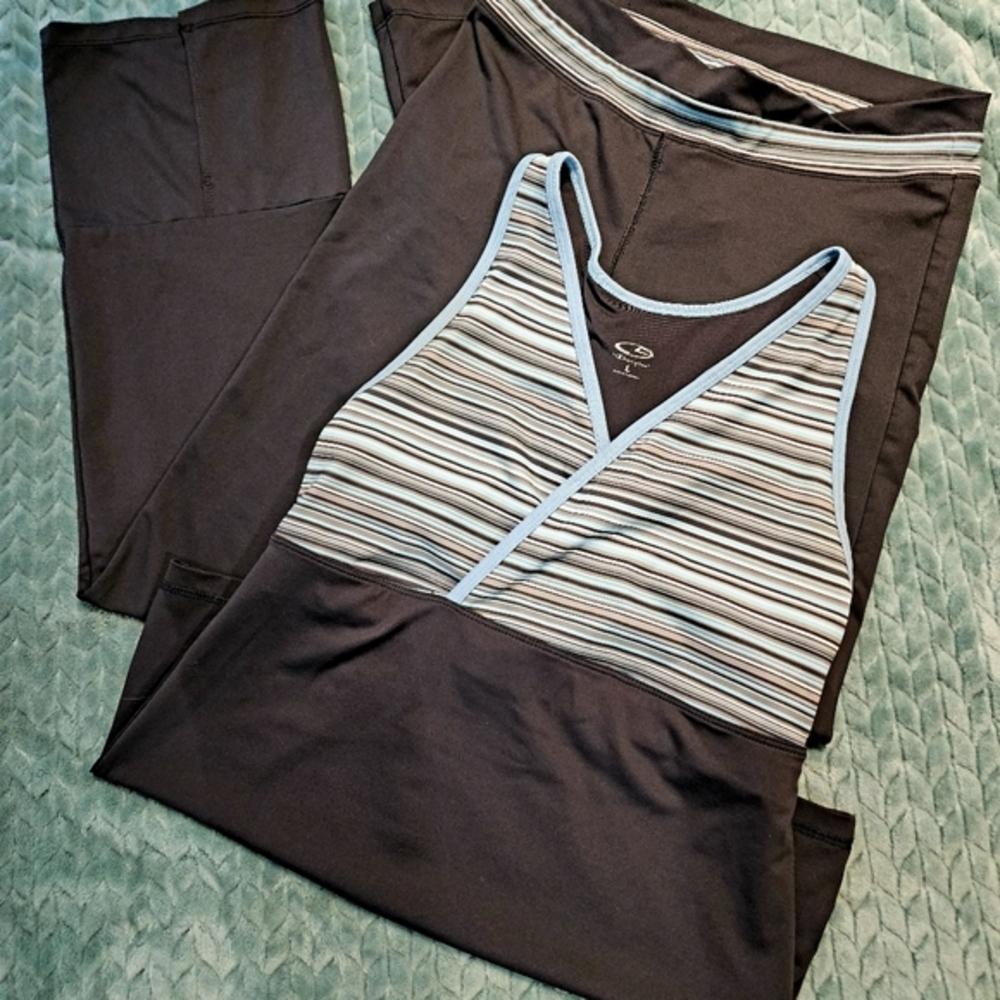 3 Piece Work out Top and Two Pants